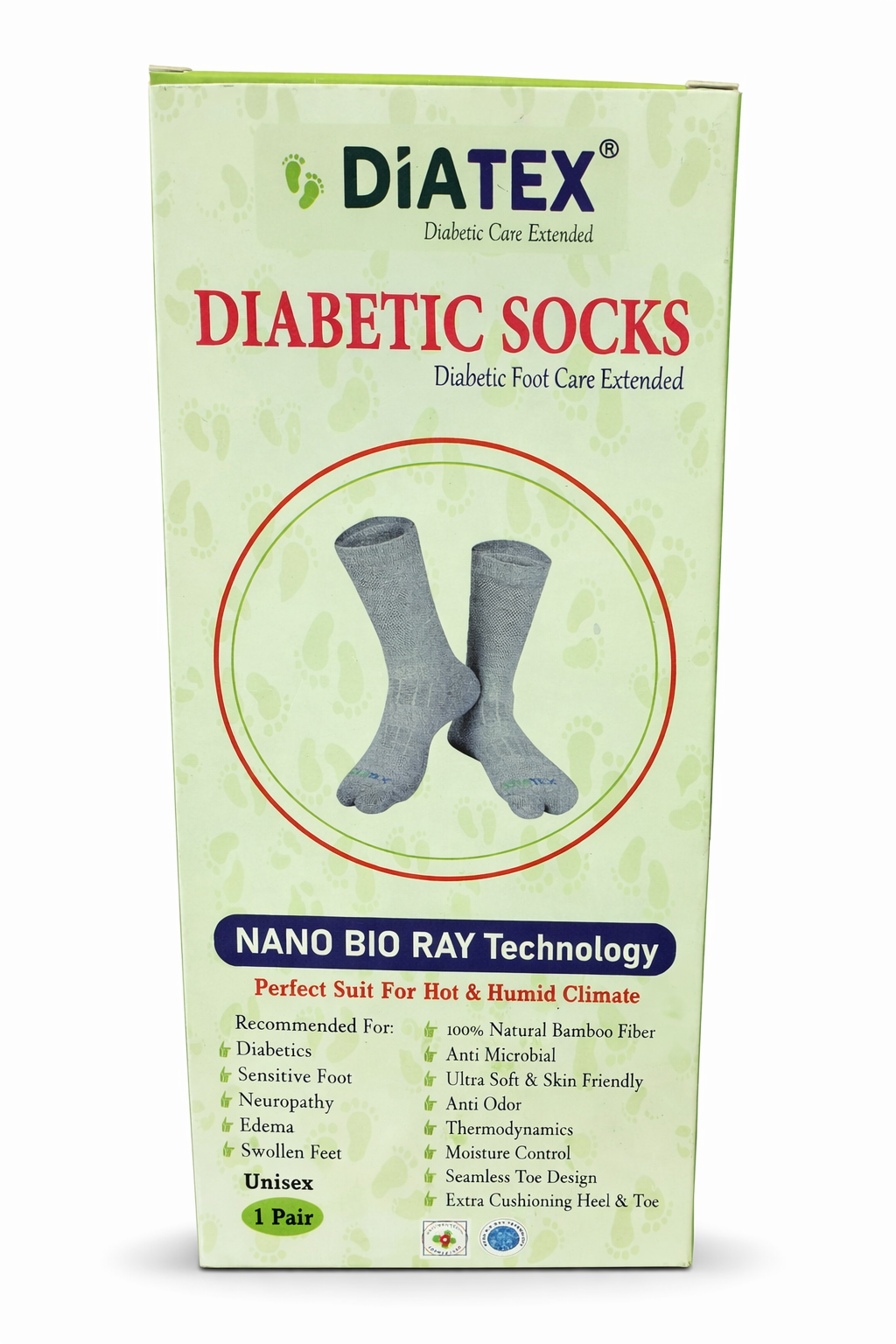 Diatex Separate Toe Diabetic Socks — Seamless Hallux Design for Neuropathy & Sensitive Feet